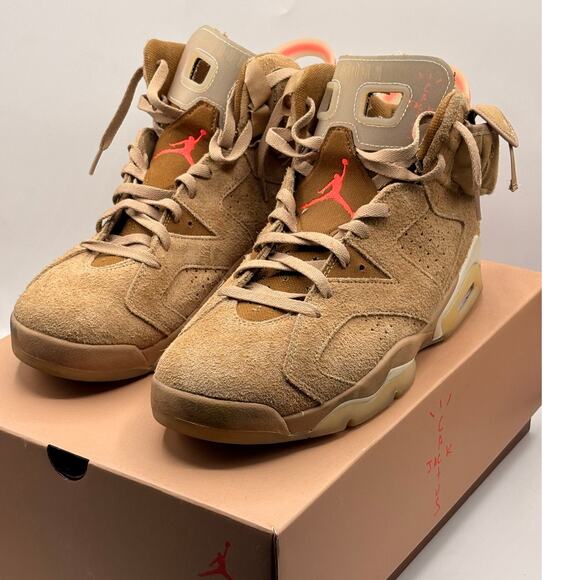 TRAVIS SCOTT x AIR JORDAN 6 Retro British Khaki DH0690-200 Sz 12